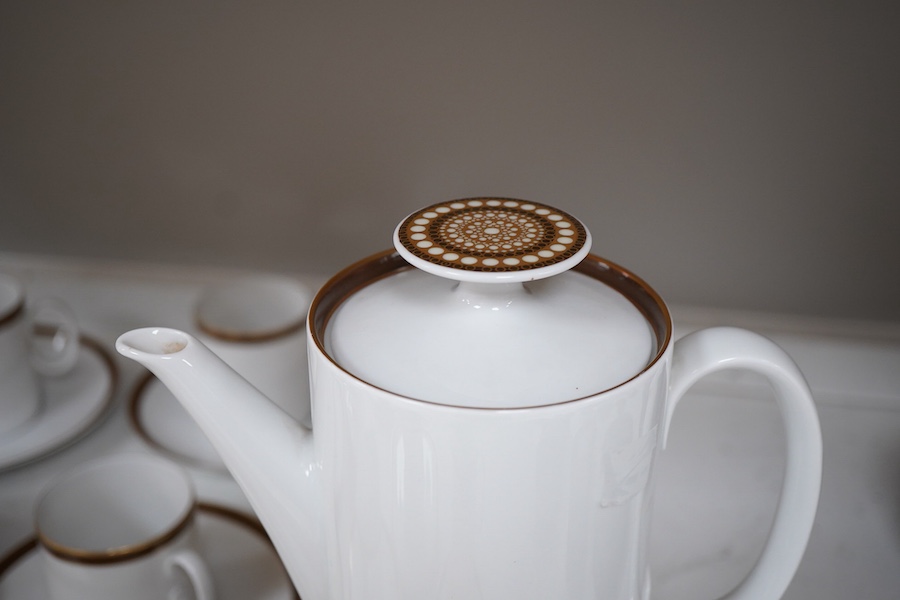 A 1960's-70's Thomas gilt decorated coffee set and tea cups.